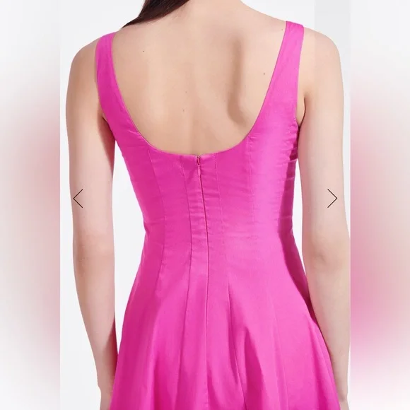 🌺🎉HP🎉🌺 NWT Staud Wells Mini Dress Peony - Picture 7 of 16